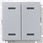 4/2-gang push button panel to control bistable relays or electronic control systems. Load capacity 1A AC/DC. White LED-light with adjustable illumination. Installation on surface or on top of a standard flush mounting box. 2TKA00000914 | 6438199002293