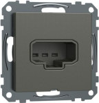 Socket-outlet, Exxact, 2P + E, 6A, DCL, screwless terminals, IP21, anthracite WDE005011 | 3606480297090