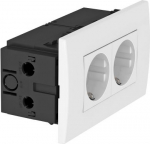 Rozetes komplekts priek&scaron; dubulta Modul 45 84x140x59mm, PC, dzidri balts, 9010 6119407 | 4012197292430