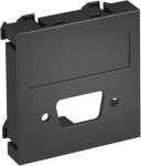 Multimedia adapt., VGA/D-Sub9 pievienojuma rozete 45x45mm, PC, pelēkmelna, 7021 6104709 | 4012195898603