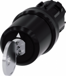 key-operated switch CES, 22 mm, round, plastic, lock number SSG10, with 2 keys, 3 switch positions I-O-II, latching, actuating angle 2x45�, 10:30h/12h/13:30h, Key removal I+O+II 3SU1000-5BL11-0AA0 | 4011209950658