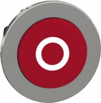 Flush mounted projecting push button head, Harmony XB4, metal, red, 30mm, spring return, marked O ZB4FL432 | 3606489582463