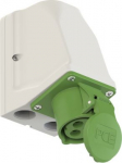 Wall mounted socket 3x16A (2P+PE) 2h IP44, green 913-2