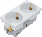2-gang Schuko-socket-outlet Rastec 45, 2-pole 20&deg; 16A/250V pure white ESR2209010 | 4012002245989