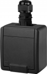 Socket with lid, surface mounted IP65, anthracite 5044-67 | 5904161515753