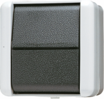 2-way switch, surface, IP44, black rocker, 10AX/250V, grey, WG800 806W | 4011377655607