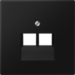 Cover plate for modular IAE/UAE data socket, matt black, 2xRJ45, LS LS969-2UASWM | 4011377186736