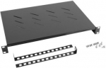 Lanberg 19" fixed shelf 1U/483x300mm, max load capacity up to 25kg | AK-1004-B | Black AK-1004-B | 5901969403619