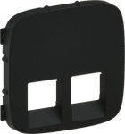 Cover plate Valena Allure - double RJ 45/RJ 11 socket - black 755428 | 3414970484918
