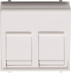 Color: White.   Cover plate at 45&ordm; for two 201X.X connectors and/or and housings (refs.: 2017.2, 2017.3, 2018.5, 2018.6, 2018 and 2018.8)   With labeling area for stickers   With shutter   Size: 2 modules. 2CLA221680N1101 | 8427238202150