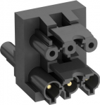 Sadales bloks ar fiksatoru, tips GST18i, 1 ieeja ar 3-polu spraudņa elementu un 2 izejas ar 3-polu ligzdas elementu. 6108086 | 4012196601677