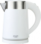 Adler | Kettle | AD 1372 | Electric | 800 W | 0.6 L | Plastic/Stainless steel | 360&deg; rotational base | White AD 1372W | 5903887809665
