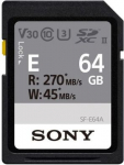Sony | UHS-II Memory Card | SF-E SDXC Class10 | 64 GB | SDXC Memory Card | Flash memory class U3, V30 SFE64A.AE | 4548736147355