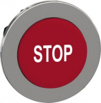 Flush mounted projecting push button head, Harmony XB4, metal, red, 30mm, spring return, marked STOP ZB4FL434 | 3606489582487
