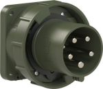 CEE-flanged plug 5x63A (3P+N+PE) 6h IP67 POWER TWIST green 635-6.U | 9003399291791