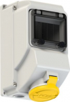 Wall mounted socket 5x16A (3P+N+PE) 4h IP44 with window 75153-4