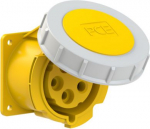 CEE-flanged socket 5x32A (3P+N+PE) 4h IP67 75x75 yellow 3252-4 | 9003399893001