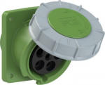 CEE-flanged socket 5x63A(3P+N+PE) 10h IP67 100x112 sloping green POWER TWIST 435-10 | 9003399002182
