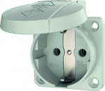 Panel mounted socket SCHUKO, 16A 2p+E 230V IP54 , gray 11030 | 4015394184614