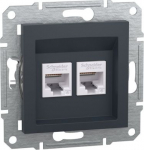 Data socket 2xRJ45 Cat6 UTP, anthracite, Asfora EPH4800171 | 3606480729782
