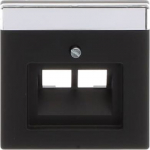 1803-02-885 Cover plate for modular IAE/UAE data socket, black, 2xRJ45, Platform 63 2CKA001710A3911 | 4011395127353