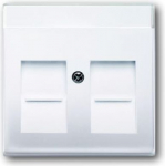 1800-84-500 Data/telecommunication/antenna modular socket, 2 gang, white, Platform 63 2CKA001710A3990 | 4011395173800