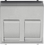 Color: Silver.   Cover plate at 45&ordm; for two 201X.X connectors and/or and housings (refs.: 2017.2, 2017.3, 2018.5, 2018.6, 2018 and 2018.8)   With labeling area for stickers   With shutter   Size: 2 modules. 2CLA221680N1301 | 8427238202181