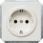 Socket outlet 10/16A 250V, 65x65mm, With screwless connection terminals, without claws, with increased touch protection, titanium white, DELTA profil 5UB1405-0KK | 4001869397542