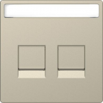 Cover plate, 2xRJ45, Sahara, Merten D-life MTN4564-6033 | 3606480890024