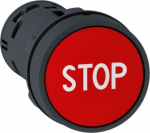 Push button, Harmony XB7, PB, Spring Rtn, red, NO+NC, White "STOP" XB7NA4534 | 3606480470202