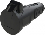 Rubber socket outlet250V AC, 3x16A (2P+E), IP54, With cap, TPE/PA6, Taurus2, fb, black 2412-SSW | 9003399469442