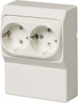 There are terminals for each contact of the socket outlet for max 4 rigid wires. No X-terminals. The socket outlet insert without the cover plate is screen-protected. 2TKA000941G1 | 6418677328534