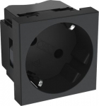 Socket 0&deg;, 1-gang, 250V, 16A black, STD-D0N SWGR1 6119712 | 4012197481766