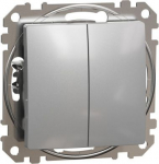 Double 1-way Push-Button 10A, aluminium Sedna Design SDD113118 | 3606481479426