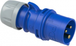 CEE Industrial Plug 3x32A (2P+PE) 6h IP44/IP54 SHARK, blue 023-6 | 9003399007804