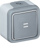 Push-button Plexo IP 55 - illuminated N/O contact - surface mounting - grey 069722 | 3245060697228