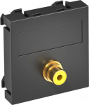 Media adapteris video tulpe 1x vietīgs, rozete-rozete 45x45mm, PC, pelēkmelna, 7021 6104997 | 4012195900245