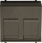 Color: Anthracite.   Cover plate at 45&ordm; for two 201X.X connectors and/or and housings (refs.: 2017.2, 2017.3, 2018.5, 2018.6, 2018 and 2018.8)   With labeling area for stickers   With shutter   Size: 2 modules. 2CLA221680N1801 | 8427238202211