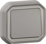 PLEXO 1 GANG 2-WAY SWITCH - GREY - FLUSH WITH CLAW 069812L | 3414971883192