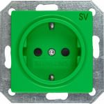DELTA i-system SCHUKO socket outlet with increased touch protection with labeling SV green, 55x 55 mm DELTA switches and socket outlets � design and quality to perfection from Siemens. Due to its eternally stylish shapes and a multitude of colors, ou ...