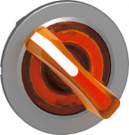 Head for illuminated selector switch, Harmony XB4, metal, orange handle, flush mounted, 30mm, univer ZB4FK1253 | 3606489582050