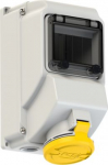 Wall mounted socket 4x32A (3P+PE) 4h IP44 with window 75243-4