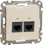 2xRJ45 data outlet CAT6 UTP, beige Sedna Design SDD112462 | 3606481466402