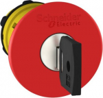 Red &Oslash;40 Emergency stop, switching off head &Oslash;22 trigger and latching key release. range of product: Harmony XB5 - device short name: ZB5 - mounting diameter: 22 mm - type of keylock: Ronis 455 - key withdrawal position: center. ZB5AS944 | 3389110906967