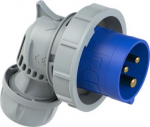 CEE Industrial plug angled 3x16A (2P+PE) 6h IP67 TT TWIST blue/grey 80132-6TT | 9003399590221