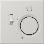 Cover plate for thermostat, with switch, light grey, LS LSFTR231PLLG | 4011377024151