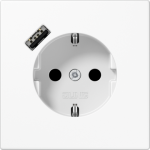 Socket outlet 16A/250V, with USB A charger, white, LS LS1520-18AWW | 4011377184404