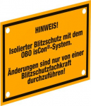 isCon HWS norādījuma plāksnīte isCon sistēmai, obo 5408058 | 4012195858010