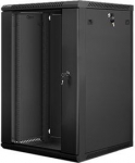 Lanberg | Rack cabinet 19" wall-mount 18U/600x600 (flat pack) with glass door | WF01-6618-10B | Black WF01-6618-10B | 5901969403237