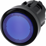 Illuminated pushbutton, 22 mm, round, plastic, blue, pushbutton, flat momentary contact type 3SU1001-0AB50-0AA0 | 4011209947139